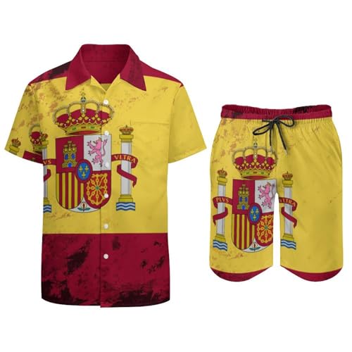 Conjunto de playa hombre de 2 piezas transpirable con bandera de España 5