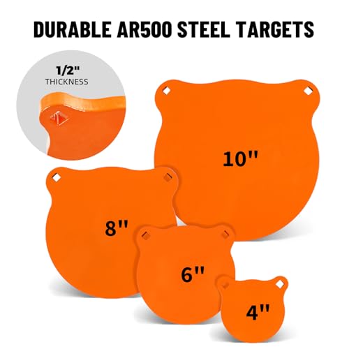 Image of Highwild AR500 Steel Shooting Targets Combo Metal Gong Silhouette Targets for Shooting Range Outdoor