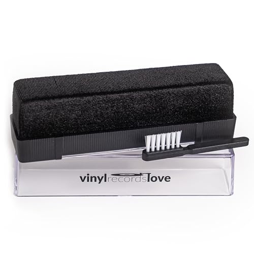 Schallplatten Reinigung | Schallplattenbürste Antistatisch aus Samt | Vinyl Cleaning Kit | Plattenbürste in Schwarz | Schallplattenreiniger | Schallplatten Bürste | Vinyl...
