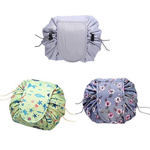 Preisvergleich Produktbild GladiolusA Große Kapazität Faul Kosmetiktasche,Kosmetikbeutel Tragbare Und Wasserdichte Quick Make-Up Beutel Schmink-Tasche Kulturtasche Mit Kordelzug SetC 3PCS