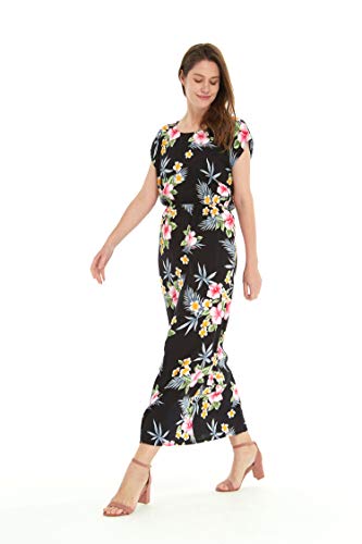 Image of Family Matching Hawaiian Clothes, Hibiscus Black | Black Hibiscus Print • Soft Rayon Fabric • Family Matching Outfits • Vacation Ready • Luau Party Wear