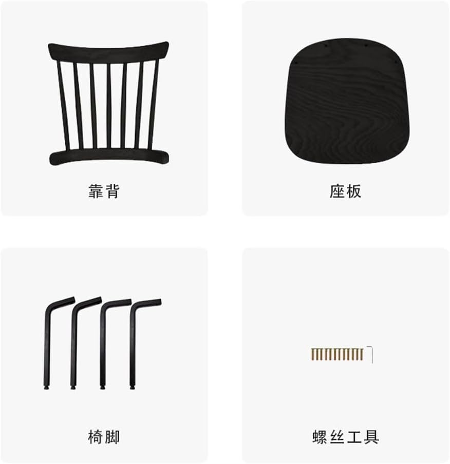 Dining Chair Cafe Solid Wood Backrest Leisure