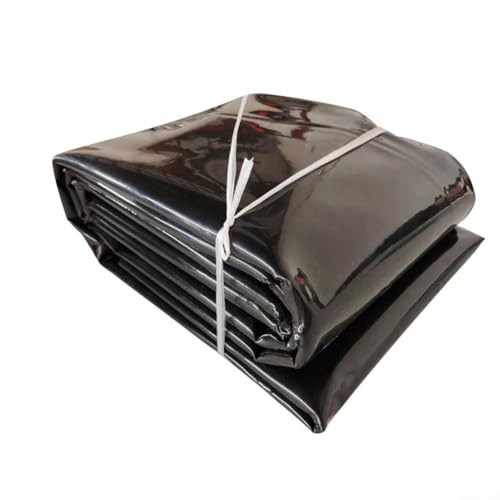 Revestimiento de estanque, capa base negra resistente de HDPE, resistente al agua, membrana de jardín plegable de polietileno de alta densidad, forro preformado para fuentes, estanques de peces (7 x