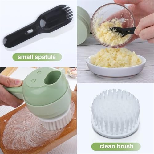 Procesador eléctrico de verduras 4 en 1 con 5 piezas miniatura 6