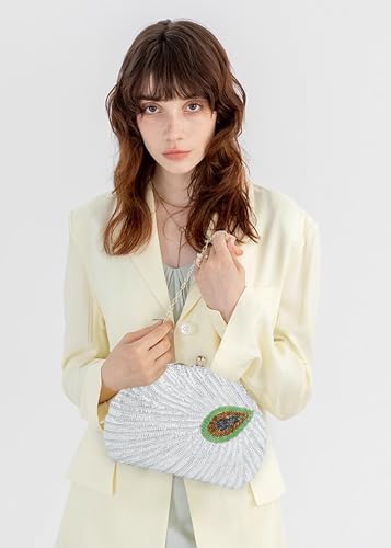 Image of Women Seashell Evening Bag Purse Mermaid Chain Strap Clutch Handbag Shoulder Bag | Seashell