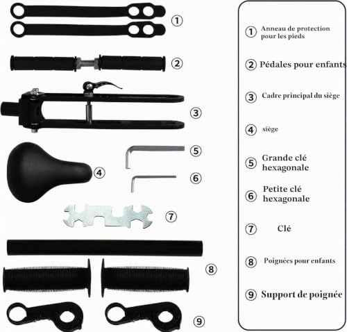 Gekufa Siège de vélo pour Enfants avec Guidon, siège de vélo pour Enfant monté à l'avant pour Tous Les VTT, sièges de Cyclisme Amovibles pour Enfants de 2 à 5 Ans (jusqu'à 21,8 kg) – vue 5