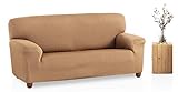 Bartali Funda de sofá elástica Olivia - Color beige -Tamaño 2 plazas (de 110 a 150 cm).