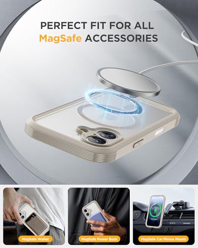 Image of Miracase for iPhone 17 Case 6.3'', Full-Body Military Grade Drop Protection Outdoor Phone case with Built-in Glass Screen &Camera Control,Easy Installation,No Gap,Compatible with MagSafe, Gray