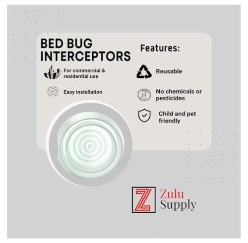 Trampas de chinches para patas de cama pack de 4 detectores pasivos transparentes universales 5