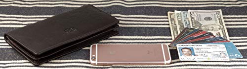 Image of RFID Blocking Mens Genuine leather Bifold Long Wallet