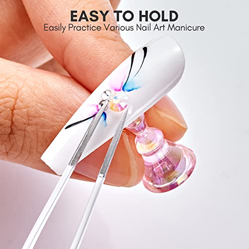 Makartt Nail Stand for Press On Nails Display Practice Art Magnetic Fake Nail Holder for Painting Nails Stand for False Nail Designs with Reusable Putty for Home DIY Beginner Salon Supplies - Image 5