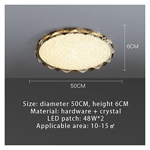 Iluminación de tres colores para dormitorio con lámpara redonda de cristal LED de 50cm 3