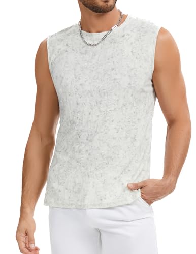 YYA Mens Tank Tops Fashion Sparkly Tank Shirts Sleevelss Summer Casual Tee Shirts for Men S-XXL3