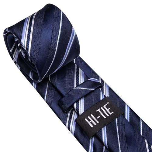 Image of Hi-Tie Men 63inches Tie Set Extra Long Necktie Paisley Tie Pocket Suqare Cufflinks Big and Tall Men Tie