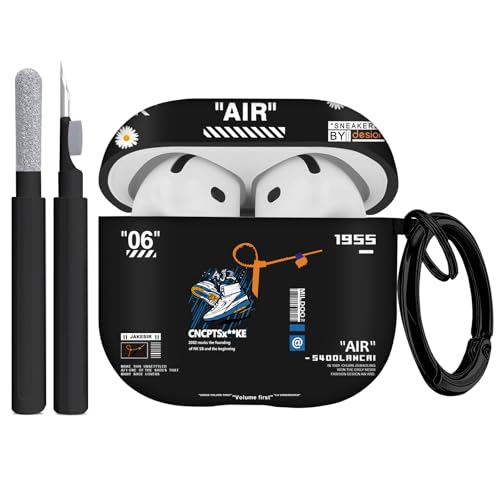 Gedicht Compatible with Protective Cases Apple Airpods 4th Case(2024) Cool Print Soft Silicone for AirPods 4 Generation Case Basketball Airpod 4 Cover with Keychain & Cleaning Kit for Men/Boy