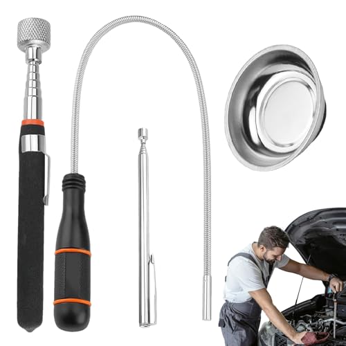 伸縮式磁気ピックアップツール | 柔軟なメカニクス用金属ピックアップツール | 狭いスペースで使用可能な回転式調整可能メンズクール修理ガジェット