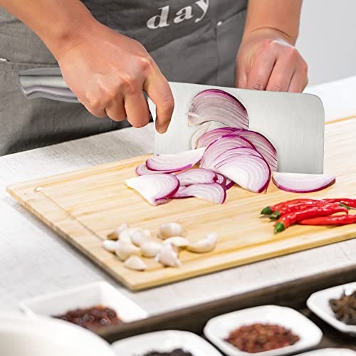 Adcodk Cleaver Knife-Chinese Chef Sharp Knife Butcher Vegetable Meat Cutting Slicing Asian Kitchen Knife Stainless Steel Hollow Handle #TOP1