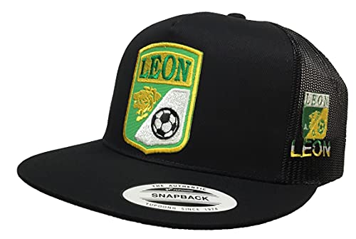 Mexico Leon Soccer con Leon a Lado 2 Logos hat Black mesh