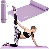 Neosport Flexibele gymnastiekmat, antislip sportmat, lichte en duurzame yogamat, waterdichte stretchmat, compact, met draagkoord, 61 x 173 x 0,6 cm, violet