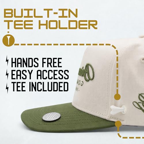Gorra de golf de algodón con visera magnética y soporte para tee miniatura 4
