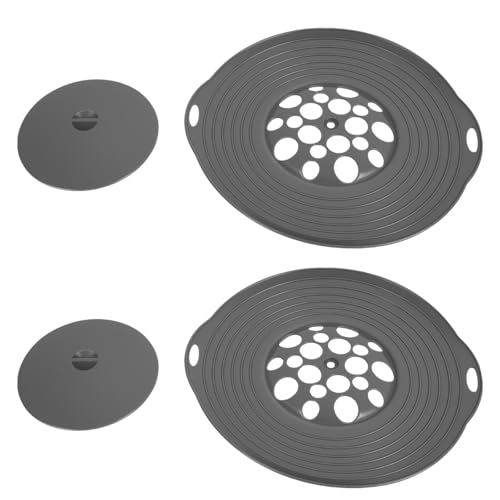 Harupink 2 piezas de protección contra sobrecocción, sartenes plegables de silicona FDA, sin olor desagradable, protección contra desbordamiento para ollas y sartén, diámetro 15-28 cm, apto para
