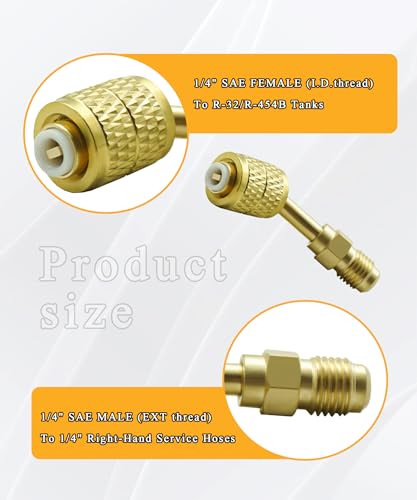 Adaptadores de refrigerante para tanques R-32/R-454B, 3 piezas miniatura 4