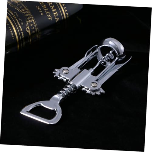 Miniatura 6 de Ultechnovo Sacacorchos De Vino Plateado De Aleación Diseño Práctico Y Sencillo Abridor Con Para Botellas De Vino