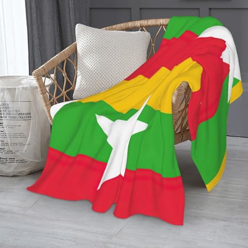 Couverture flanelle drapeau Myanmar douce pour canapé - 8