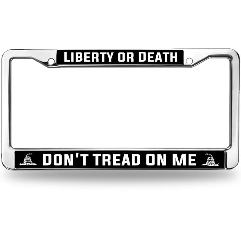 Image of Liberty Spirit License Plate Frame for Christian People Christian Liberty Quote License Plate Frame Military Saying Fade-Resistant with Screws Caps
