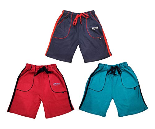 Image of LOVO Boys Cotton Solid Bermuda Shorts Pack of 3