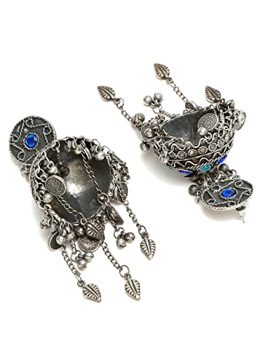 Celebrity Inspired Oxidised Silver Jhumki Earrings