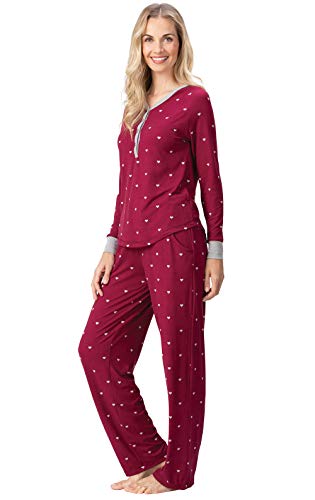 Addison Meadow Womens Pajama Sets - Ladies Pajamas, Garnet Hearts, S, 6-8 #TOP2