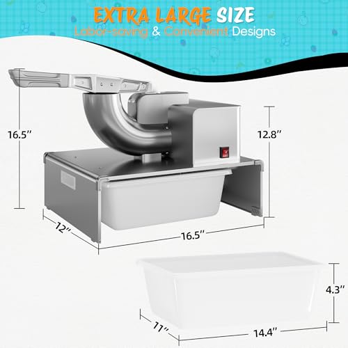 Image of VALONDINO Snow Cone Machine Shaved Ice, 500LB /H Commercial Ice Crusher Shaved Ice Machine Fluffy, 300W Industrial Commercial Big Ice Shaving Machine for Snow Cones for Home Party