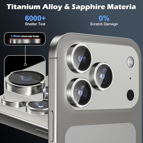 Image of CLITZ for iPhone 17 Pro /17 Pro Max Camera Lens Protector Original Individual Lens Screen Protector | 9H Hardness, Scratch-Resistant, Case Friendly (Titanium Grey)