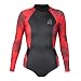 XCEL Womens Water Inspired Axis Long Sleeve Back Zip Bikini Cut Spring Wetsuit 2Mm - Black/Red Coral | 8