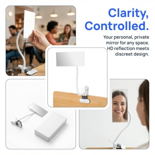 Espejo de maquillaje para escritorio clip-on IMIKEYA miniatura 3