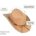 LolliWeaver Women Men Fashion Wide Brim Teardrop Crown Felt Western Cowboy Cowgirl Hat with Rhinestone Leather Hat Band, Camel