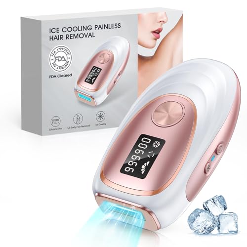 Haarlosy IPL Geräte Haarentfernung mit Kühlfunktion, 999,900 Lichtimpulse, 5 Energiestufen Schmerzfreie IPL Haarentfernung Laser Hair Removal für Frauen, Männer, Bikini, Körper und Beine - Rose