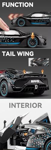 Image of Magicwand 1:24 Scale Die-Cast Metal Merrc AMG-ONE【Large】 with 4 Openable Doors,Lights & Music【Pack of 1】【Colors As Per Stock】