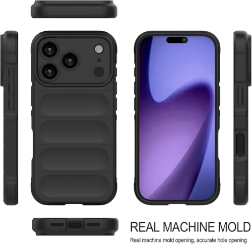 Image of ShieldTech AirGuard Series Back Cover Case for Apple iPhone 17 Pro | Microfiber Lining | Airbag Cushion Drop Protection | Shockproof Silicone Cover Case | Anti Slip Grip - Black for iPhone 17 Pro