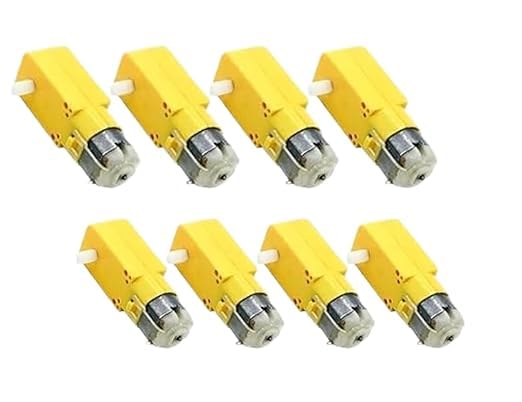 Image of DC BO Dual Shaft Gear Motor for Arduino | High Torque Plastic Motor for DIY Smart Robot Car - Yellow (pack of 8)