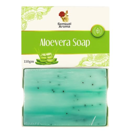 Sensual Aloe Vera Soap 110g - Natural Deep-Cleansing Bar for Face & Body- Plant-Based Soap Bar for Men & Women - Gentle on All Skin Types
