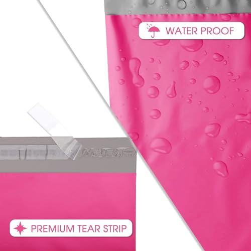 Image of Metronic Poly Mailers 12x15.5 100 Pack Pink Medium Clothing Shipping Bags | Strong Self-Seal Mailers Poly Bags Shipping Envelopes, Thick Mailing Bags Package Bags for Small Business Shipping Supplies