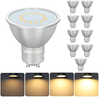DEWENWILS 10 Pack Dimmable GU10 LED Bulbs, Warm White 2700K, 120° Wide Beam GU10 LED Bulbs, 5W (50W Equivalent), LED Spot Lights for Ceiling, 350LM Energy Saving Light Bulbs, Christmas Lights