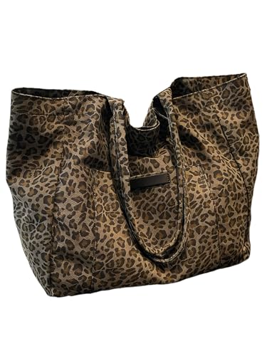 Image of MakeMeChic Women's Leopard Tote Bag Cheetah Oversize Shoulder Bag Weekender Bag