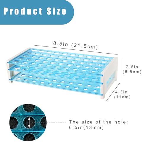 Image of Plastic Paint Brush Holder and Organizer Artist 50 Hole Desk Stand Holder for Pens, Pencils, Markers, Paint Brushes, Makeup Brush Rack, Office School Art Supplies (Blue)