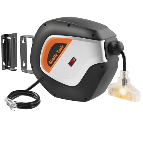 Giraffe Tools Retractable Power Cord Reel, 50ft...