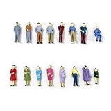 Foonary 60 figuras en miniatura a escala 1:50, para personas pequeñas, con diferentes poses, sentados y de pie, 16 tipos de modelos, para modelismo, ferrocarril, museo, escenas, colores mezclados