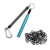 Contenido del paquete: el juego de herramientas para cebo incluye 1 herramienta de montaje extraña con cuerda y clip, y 100 juntas tóricas extrañas