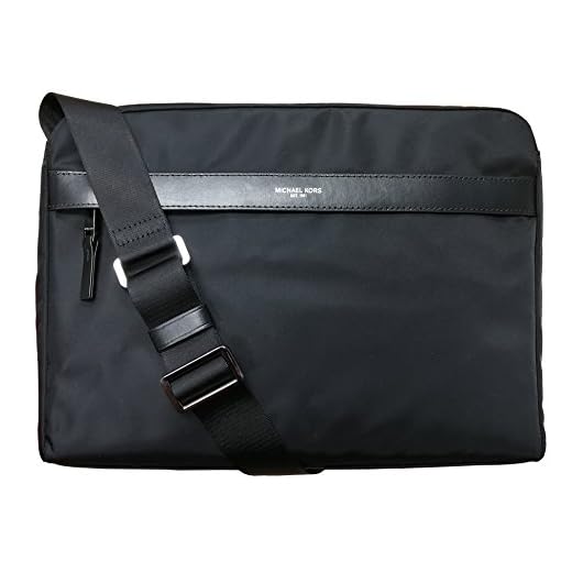 Michael Kors Mens Kent Large Nylon Messenger Bag (Black)